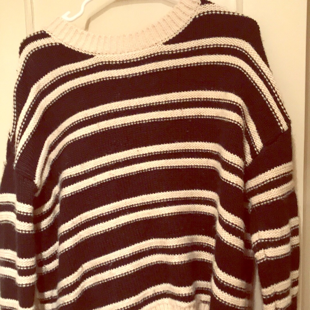 Black and cream sweater